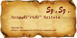 Szigyártó Szilvia névjegykártya