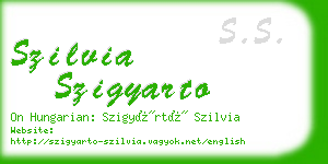 szilvia szigyarto business card